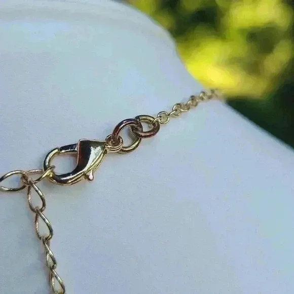 Liz Claiborne Vintage gold tone orange stones necklace - Picture 10 of 17